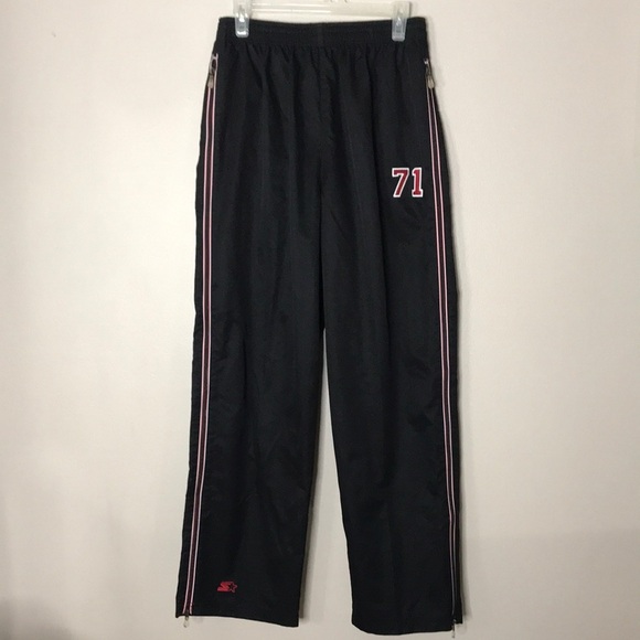 Vintage starter black 71 nylon elastic waist pants size medium - Picture 1 of 11